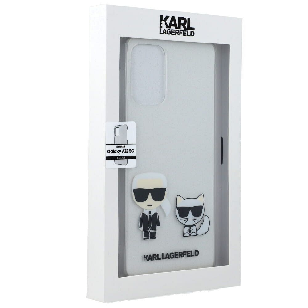 Originalen ovitek KARL LAGERFELD (transparent) Karl and Choupette za Samsung Galaxy A32 5G