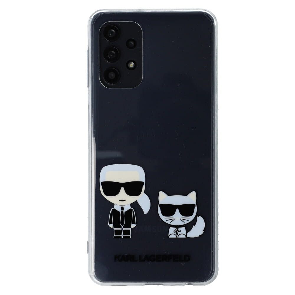 Originalen ovitek KARL LAGERFELD (transparent) Karl and Choupette za Samsung Galaxy A32 5G