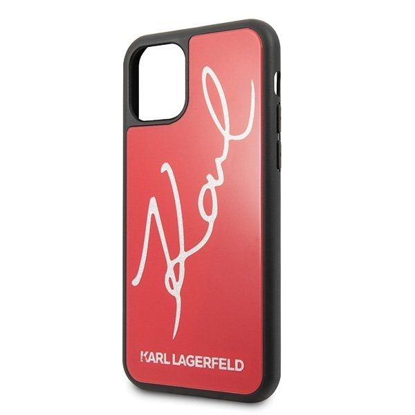 Originalen ovitek Karl Lagerfeld (Glitter Karl Signature Red) za iPhone 11 Pro