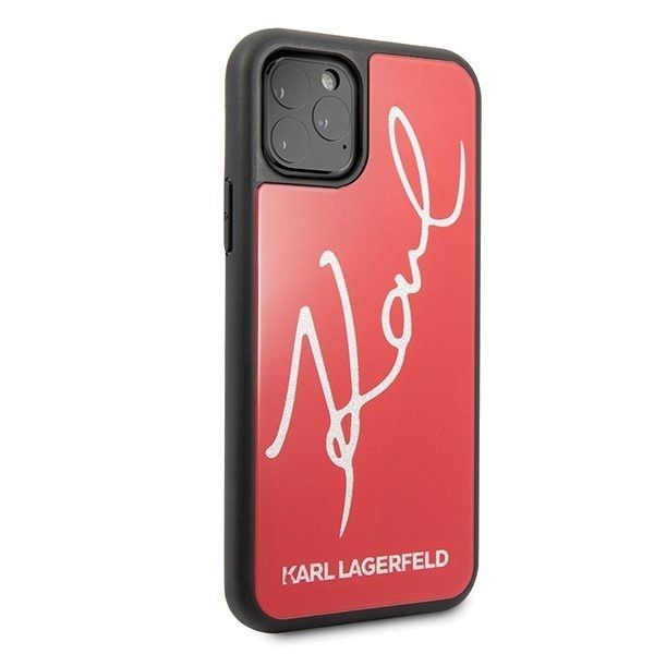 Originalen ovitek Karl Lagerfeld (Glitter Karl Signature Red) za iPhone 11 Pro