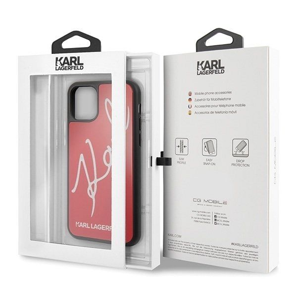 Originalen ovitek Karl Lagerfeld (Glitter Karl Signature Red) za iPhone 11 Pro