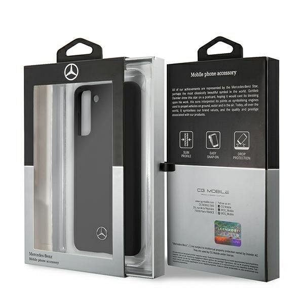 Originalen ovitek MERCEDES (black) Silicone Line za Samsung Galaxy S21 Plus