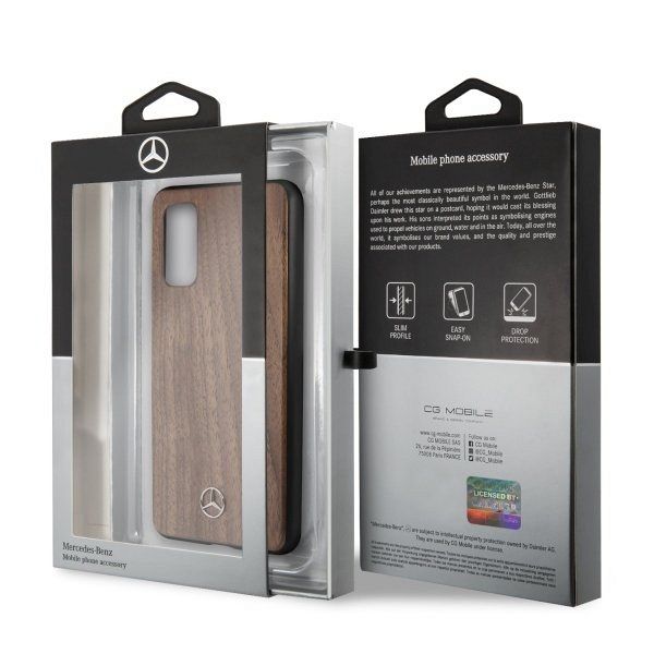 Originalen ovitek MERCEDES (light brown) Wood Lines za Samsung Galaxy S20
