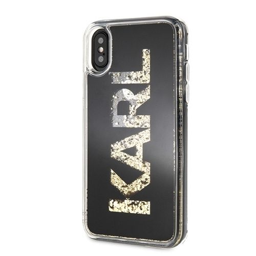 Originalen ovitek Karl Lagerfeld (Black Glitter) za iPhone X/XS
