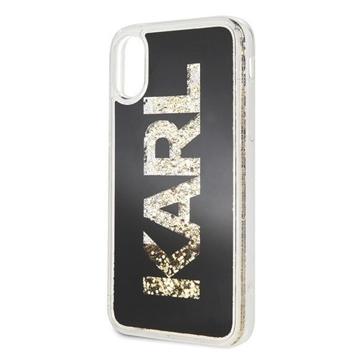 Originalen ovitek Karl Lagerfeld (Black Glitter) za iPhone X/XS