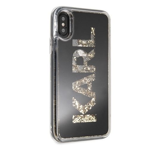 Originalen ovitek Karl Lagerfeld (Black Glitter) za iPhone X/XS
