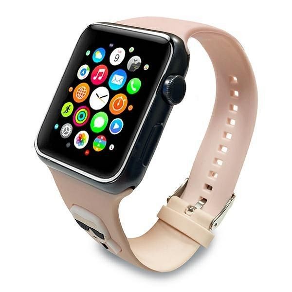 Pas za Apple Watch 1 / 2 / 3 / 4 / 5 / 6 / 7 / 8 / 9 / SE 42/44/45 mm Karl Lagerfeld - Roza