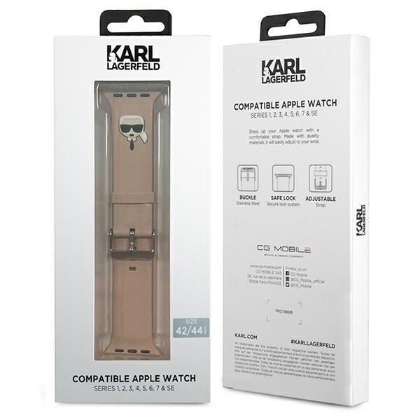 Pas za Apple Watch 1 / 2 / 3 / 4 / 5 / 6 / 7 / 8 / 9 / SE 42/44/45 mm Karl Lagerfeld - Roza