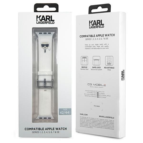 Pas za Apple Apple Watch 1 / 2 / 3 / 4 / 5 / 6 / 7 / 8 / 9 / SE 42/44/45 mm Karl Lagerfeld - Bel