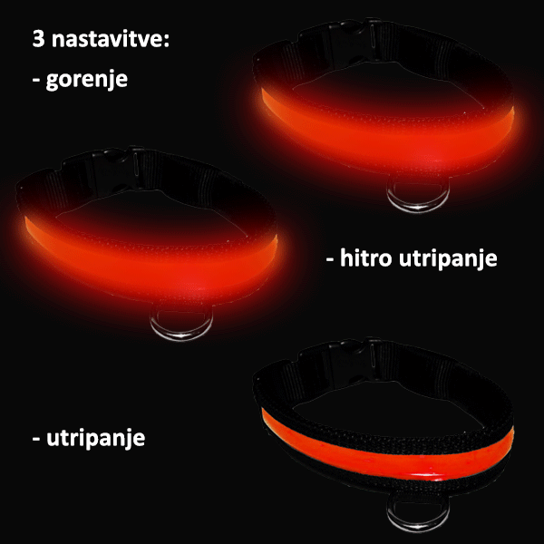 Pametna pasja ovratnica LED (Black) XS-Extra Small