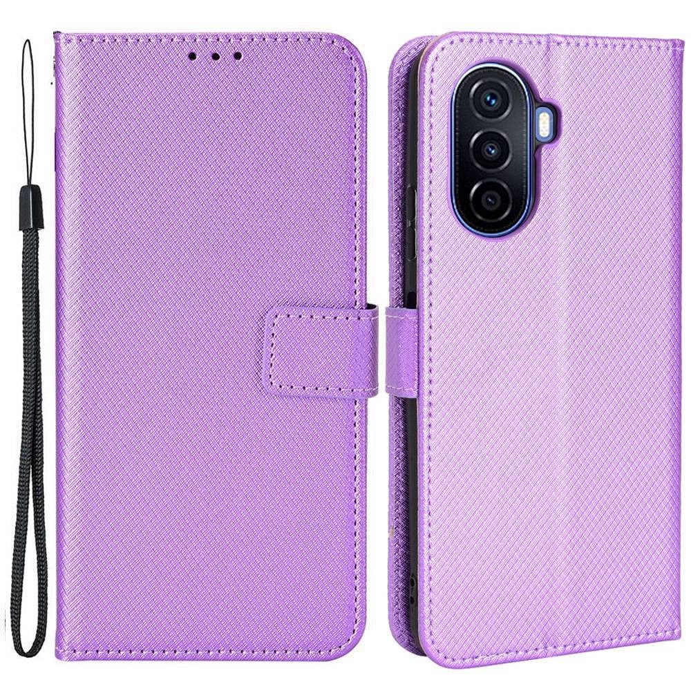 JIAFEI Custodia Per Huawei Nova Y70 Con Bordo Dorato | Cover TPU Morbida Viola